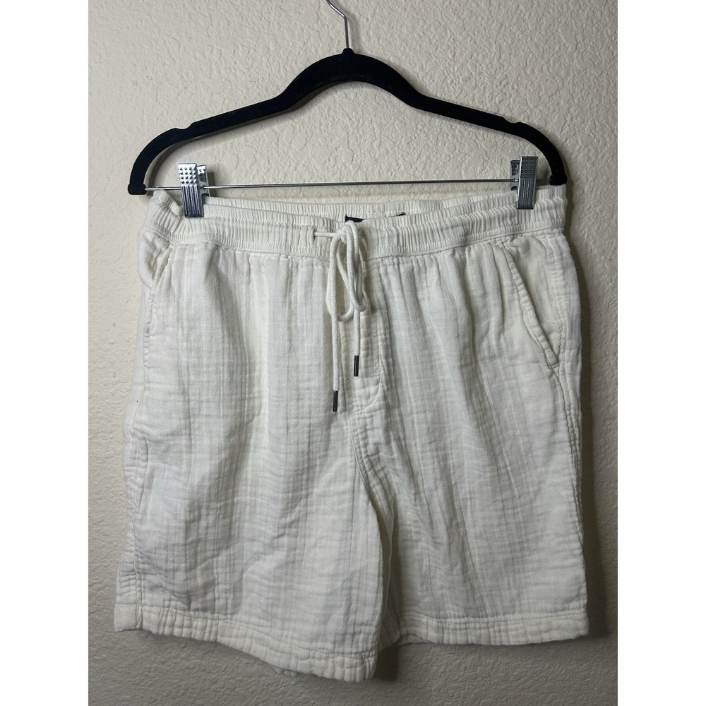 Aeropastel White 100% Cotton Drawstring Summer Men's Shorts M Resort Vacation - Picture 2 of 9